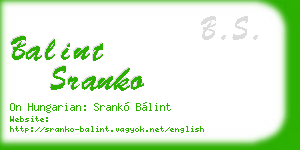 balint sranko business card