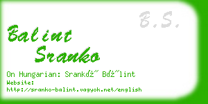 balint sranko business card